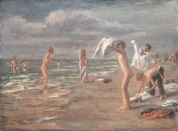 Max Liebermann Painting - Niños bañándose Max Liebermann Impresionismo alemán